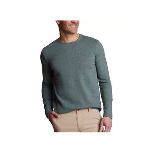 NEW English Laundry Men's XXL Green Long-Sleeve Crew Neck Waffle Knit Sweatshirt